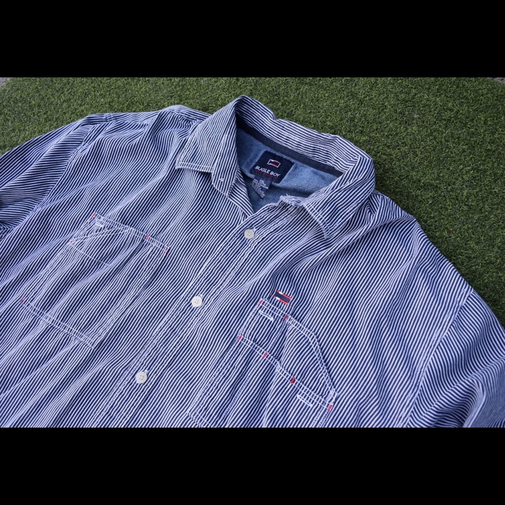 Vintage Bugle Boy Striped Button Down